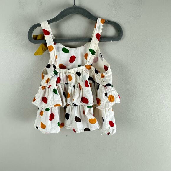 Humor Bear Polka Dot Mustard Yellow Tiered Tank Top 2T 3T - Picture 4 of 8